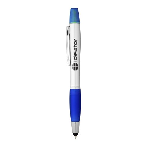 Nash Stylus Kugelschreiber und Marker silber mit farbigem Griff Standard | silber-royalblau | ohne Werbeanbringung | Nicht verfügbar | Nicht verfügbar