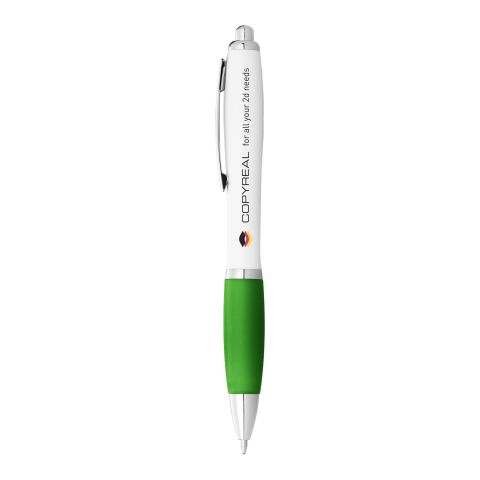 Nash Kugelschreiber weiß mit farbigem Griff blaue Tinte Standard | weiß-limettengrün | ohne Werbeanbringung | Nicht verfügbar | Nicht verfügbar