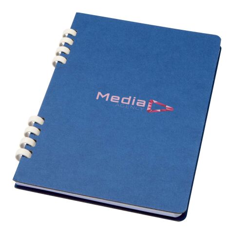 Nachhaltiger Werbeartikel Fil A5 Hardcover RCS recyceltes Spiralnotizbuch – navy – mit Logo bedruckt