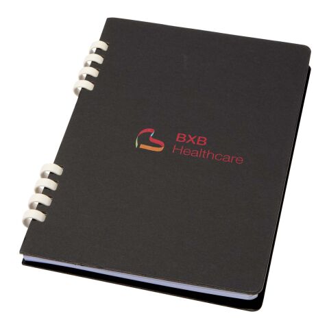 Nachhaltiger Werbeartikel Fil A5 Hardcover RCS recyceltes Spiralnotizbuch – schwarz – mit Logo bedruckt