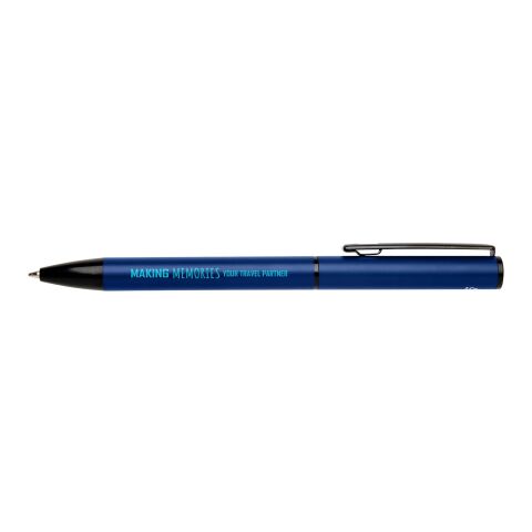 48h Express-Druck Werbeartikel Verton Kugelschreiber aus recyceltem Aluminium mit Drehmechanik und Hülle (blaue Tinte) – Ocean Blue2 – mit Logo