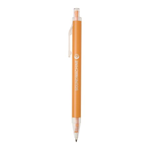 48h Express-Druck Werbeartikel Spectrum Kugelschreiber aus recyceltem Aluminium blaue Tinte – orange – mit Logo bedruckt