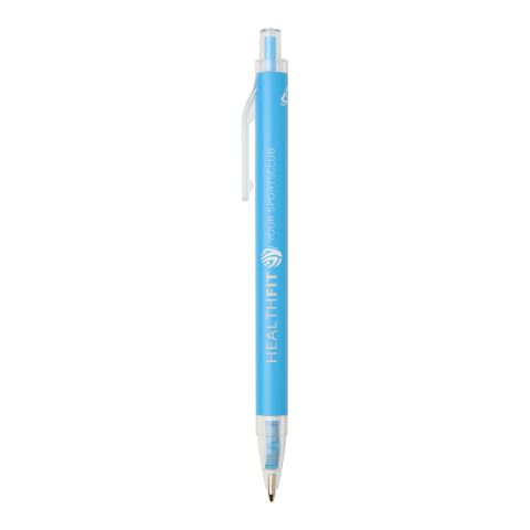 48h Express-Druck Werbeartikel Spectrum Kugelschreiber aus recyceltem Aluminium blaue Tinte – hellblau – mit Logo bedruckt