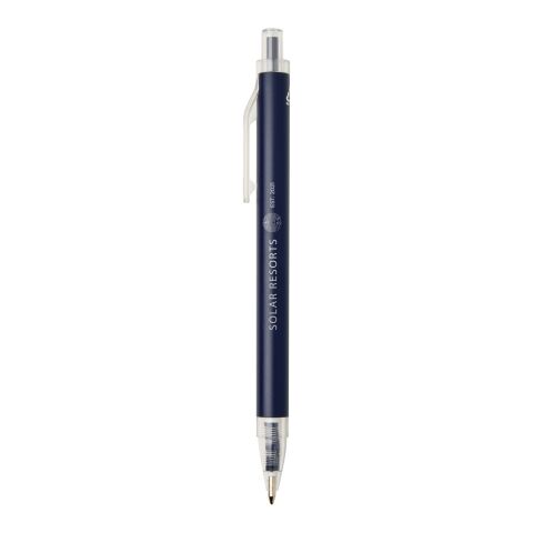 48h Express-Druck Werbeartikel Spectrum Kugelschreiber aus recyceltem Aluminium blaue Tinte – navy – mit Logo bedruckt