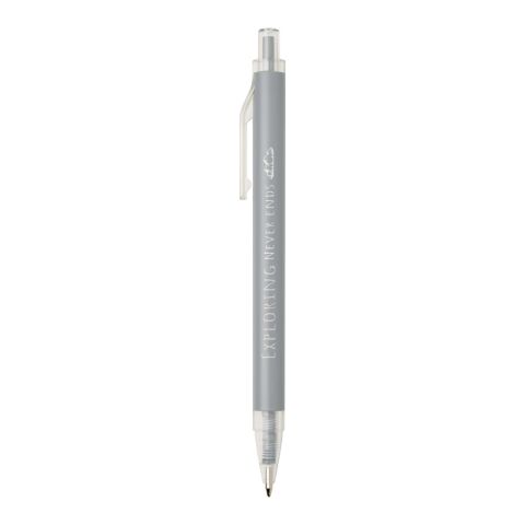 48h Express-Druck Werbeartikel Spectrum Kugelschreiber aus recyceltem Aluminium blaue Tinte – grau – mit Logo bedruckt