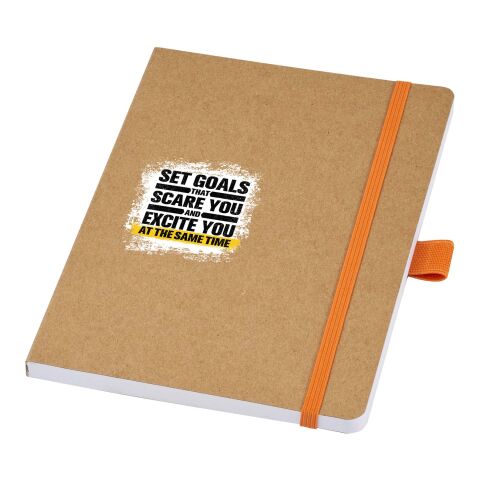 Nachhaltiger Werbeartikel Berk A5 Notizbuch aus recyceltem Papier – orange – mit Logo bedruckt
