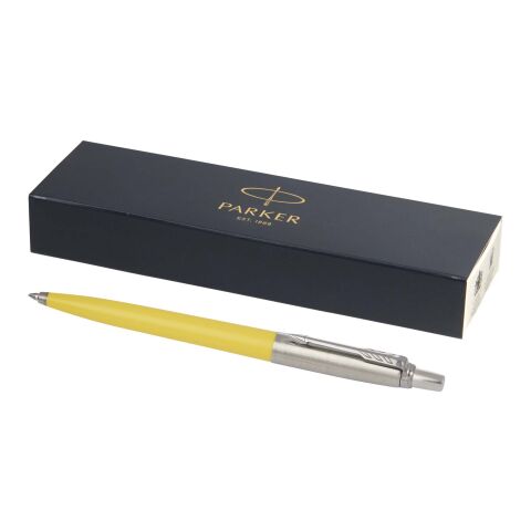 Nachhaltiger Werbeartikel Parker Jotter Recycled Kugelschreiber (blaue Mine) – gelb – mit Logo bedruckt