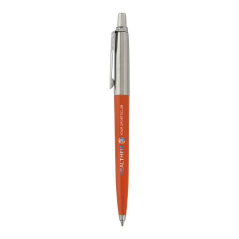 48h Express-Druck Nachhaltiger Werbeartikel Parker Jotter Recycled Kugelschreiber (blaue Mine) – orange – mit Logo bedruckt