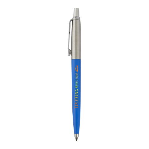 48h Express-Druck Nachhaltiger Werbeartikel Parker Jotter Recycled Kugelschreiber (blaue Mine) – processblau – mit Logo bedruckt