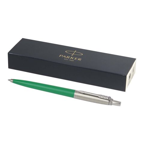 Nachhaltiger Werbeartikel Parker Jotter Recycled Kugelschreiber (blaue Mine) – grün – mit Logo bedruckt