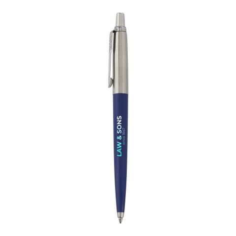 Nachhaltiger Werbeartikel Parker Jotter Recycled Kugelschreiber Schwarze Tinte – navy – mit Logo bedruckt
