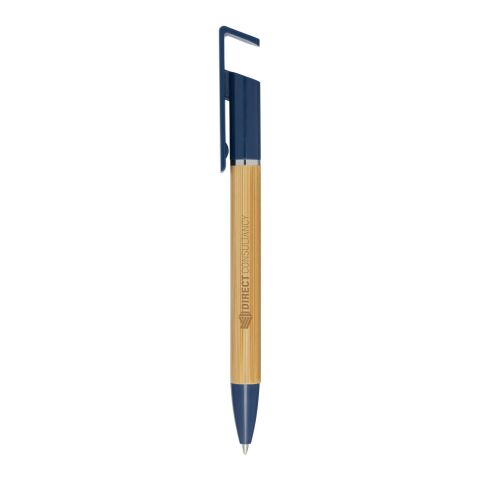 48h Express-Druck Werbeartikel Delfina Stift Smartphoneständer – Ozeanblau – mit Logo bedruckt