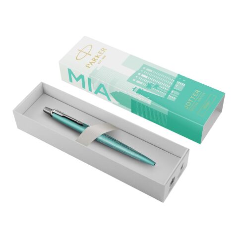 Werbeartikel Parker Jotter SE Global Icons Kugelschreiber (blaue Mine) – türkis – mit Logo bedruckt