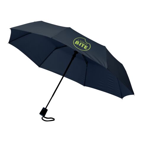 Werbeartikel 21" Wali Automatikschirm mit 3 Segmenten – navy – mit Logo bedruckt