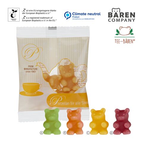 Tee-Bären® im kompostierbaren Tütchen transparent | ohne Werbeanbringung | Ingwer-Zitrone