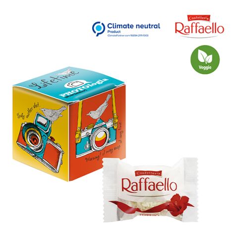 Mini Promo-Würfel mit Raffaello vonFerrero weiß | 4-farbiger Digitaldruck