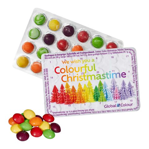 Kleinster (Advents-) Kalender der Welt mit SKITTLES® Original Fruity Candy 3-farbiger Digitaldruck