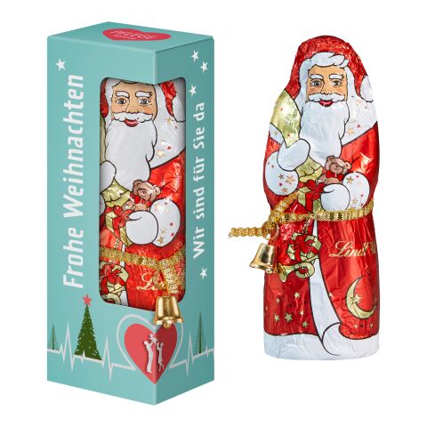 Lindt &amp; Sprüngli Weihnachtsmann in Geschenkbox weiß | 1-farbiger Digital- oder Offsetdruck