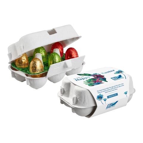 6er Ostereier-Karton mit Ferrero Küsschen Eiern 4-farbiger Digitaldruck