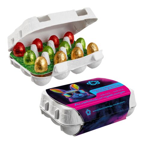 12er Ostereierkartonage mit Ferrero Küsschen Eiern 4-farbiger Digitaldruck