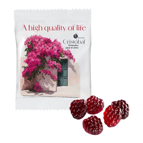 Veganes -80% Zucker Fruchtgummi im konventionellen Tütchen Digital- oder Flexodruck