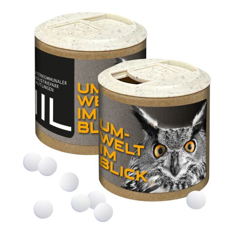 Papier-Werbedose mit Stevia* Pfefferminzpastillen, 72 g ohne Werbeanbringung