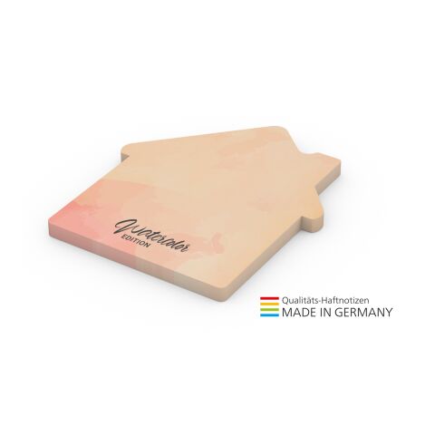 Haftnotiz Form 100 × 72 bunt | ohne Werbeanbringung | 50 Blatt | Haus