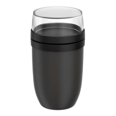 Werbeartikel Mepal Ellipse 750+300 ml isolierter Lunchpot – schwarz – mit Logo bedruckt
