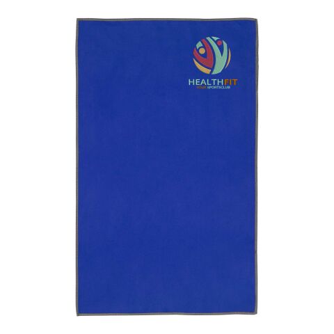 Werbeartikel Pieter ultraleichtes und schnell trocknendes GRS Handtuch 30 × 50 cm – royalblau – mit Logo bedruckt