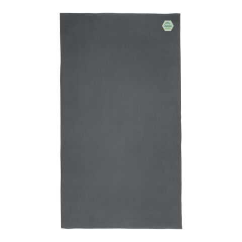 Werbeartikel Pieter ultraleichtes und schnell trocknendes GRS Handtuch 100 × 180 cm – grau – mit Logo bedruckt