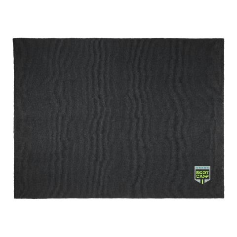 Werbeartikel Suzy GRS Strickdecke, 150 x 120 cm – schwarz – mit Logo bedruckt