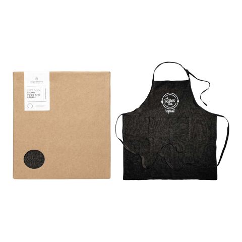 Nachhaltiger Werbeartikel Originalhome Schürze aus recyceltem Material – schwarz – mit Logo bedruckt