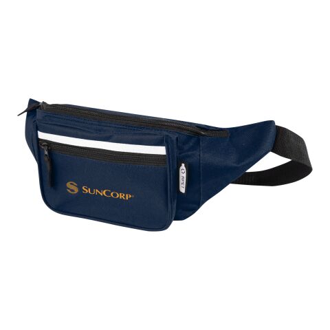 Werbeartikel Journey RPET Gürteltasche – navy  – mit Logo bedruckt