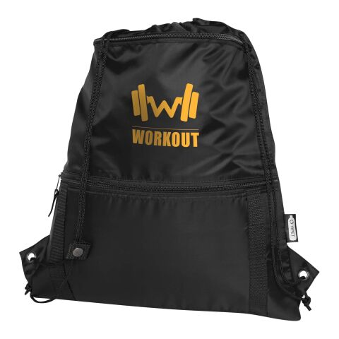 Nachhaltiger Werbeartikel Adventure recycelte isolierter Sportbeutel 9L – schwarz – mit Logo bedruckt