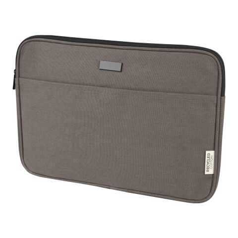 Werbeartikel Joey 14" Laptophülle aus GRS recyceltem Canvas 2 L – grau – mit Logo bedruckt