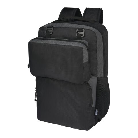 Trailhead 15&quot; GRS recycelter zweifarbiger Laptop-Rucksack 14 L schwarz-grau | ohne Werbeanbringung | Nicht verfügbar | Nicht verfügbar | Nicht verfügbar