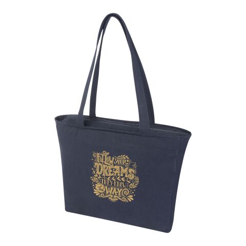 Nachhaltiger Werbeartikel Weekender 500 g/m² recycelte Tragetasche – navy – mit Logo bedruckt