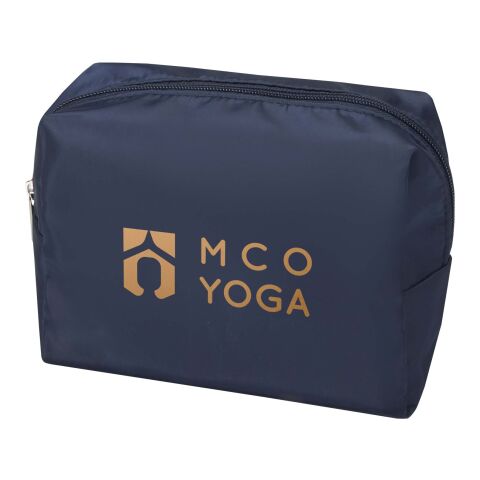 Nachhaltiger Werbeartikel Muse GRS RPET Kulturtasche – navy – mit Logo bedruckt