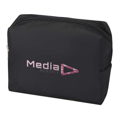 Nachhaltiger Werbeartikel Muse GRS RPET Kulturtasche – schwarz – mit Logo bedruckt