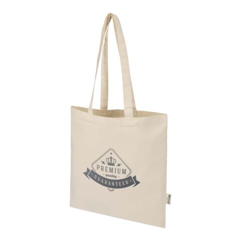 48h Express-Druck Nachhaltiger Werbeartikel Peru Blend 180 g/m² Tragetasche aus GRS recycelter Baumwolle 7L – natur – mit Logo bedruckt