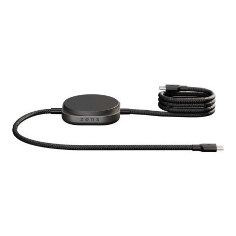 Werbeartikel Zens Pro 2 240 W, USB-C, 2 in 1 Ladekabel – schwarz – mit Logo bedruckt