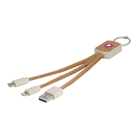 Bates Weizenstroh und Kork 3-in-1 Ladekabel Standard | beige | ohne Werbeanbringung | Nicht verfügbar | Nicht verfügbar