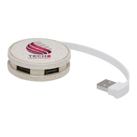 Kenzu Weizenstroh-USB-Hub Standard | beige | ohne Werbeanbringung | Nicht verfügbar | Nicht verfügbar