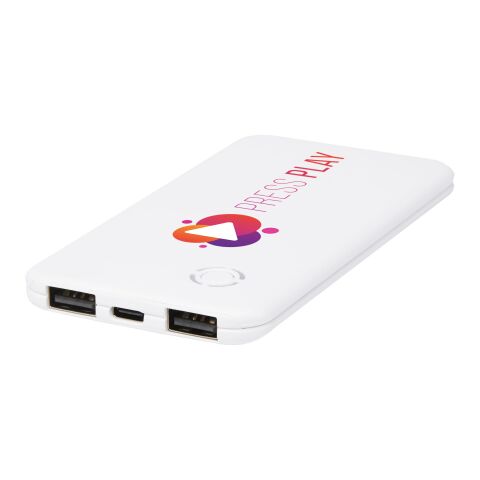 Slender 4000 mAh flache Dual Powerbank Standard | weiss | ohne Werbeanbringung | Nicht verfügbar | Nicht verfügbar