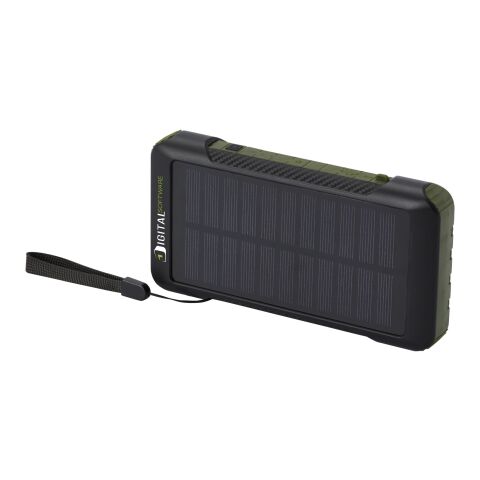 Soldy 10.000 mAh Solardynamo-Powerbank aus recyceltem GRS Kunststoff Standard | armeegrün | ohne Werbeanbringung | Nicht verfügbar | Nicht verfügbar