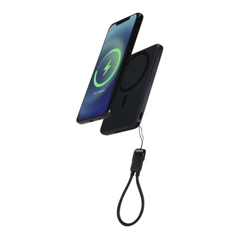 SMART 5000 mAh Powerbank aus recyceltem Kunststoff mit Magnetverschluss und Lanyard