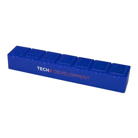 Werbeartikel Dose 7 Tage Multivitamin Organizer – blau – mit Logo bedruckt