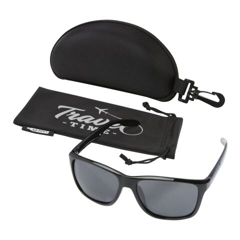 Eiger polarisierte Sport-Sonnenbrille mit Etui aus recyceltem Kunststoff Standard | schwarz | ohne Werbeanbringung | Nicht verfügbar | Nicht verfügbar