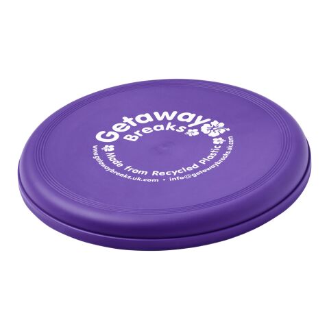 Werbeartikel Orbit Frisbee aus recyceltem Kunststoff – lila – mit Logo bedruckt