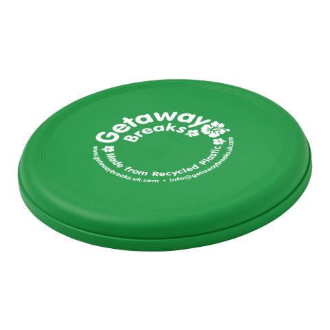Werbeartikel Orbit Frisbee aus recyceltem Kunststoff – grün – mit Logo bedruckt